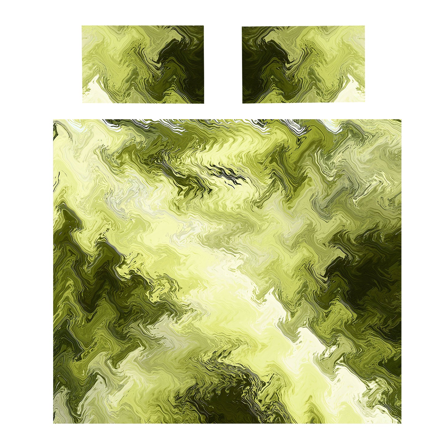 Olive Green Cross Duvet Cover Set