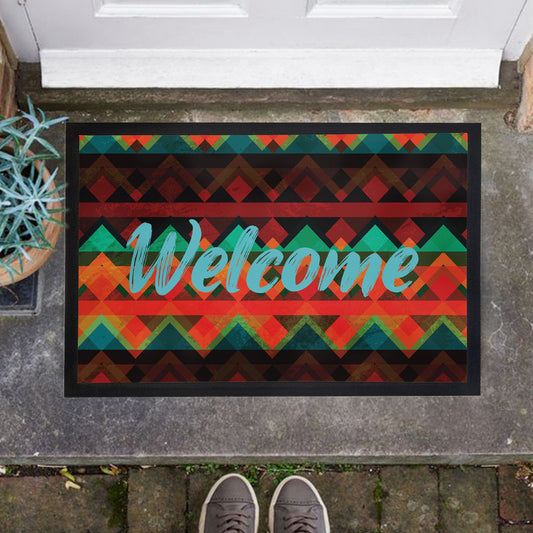 Orange And Red Door Mat