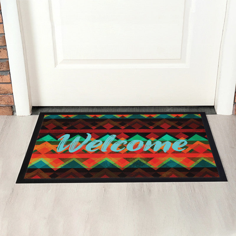 Orange And Red Door Mat