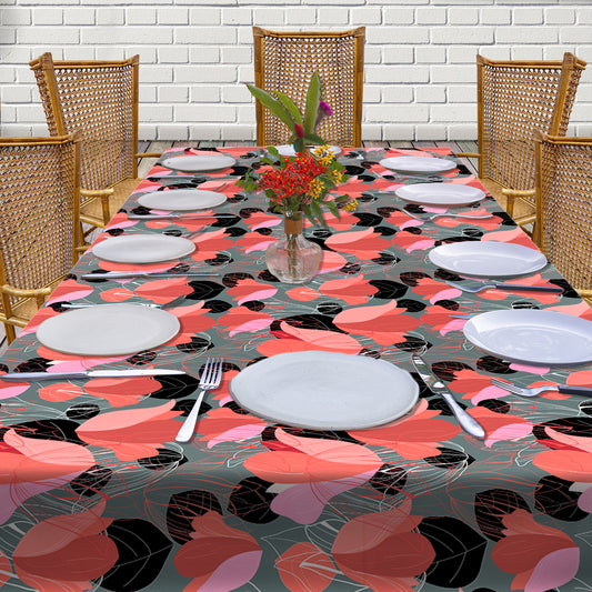 Orange Abstract Petals 3m Rectangle Tablecloth