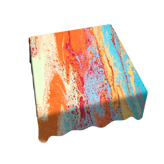 Orange Painted Colour Bloom Square Tablecloth
