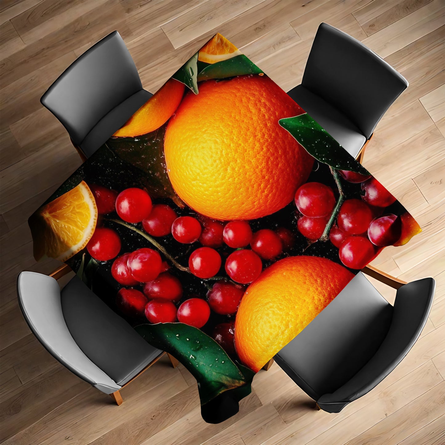 Orange & Grapes Square Tablecloth