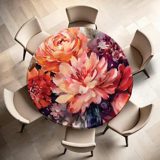 Orange Oracle Round Tablecloth