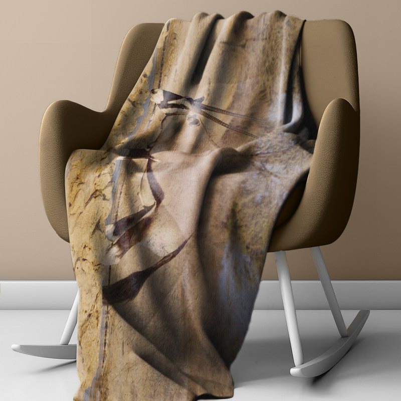 Oryx Bull Light Weight Fleece Blanket by Annette Heymans