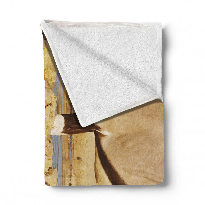 Oryx Bull Light Weight Fleece Blanket by Annette Heymans