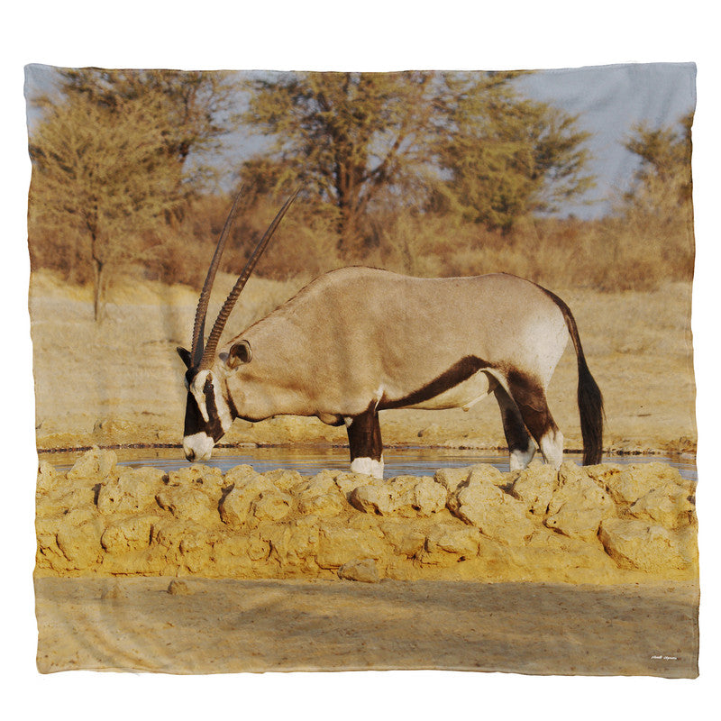 Oryx Bull Light Weight Fleece Blanket by Annette Heymans