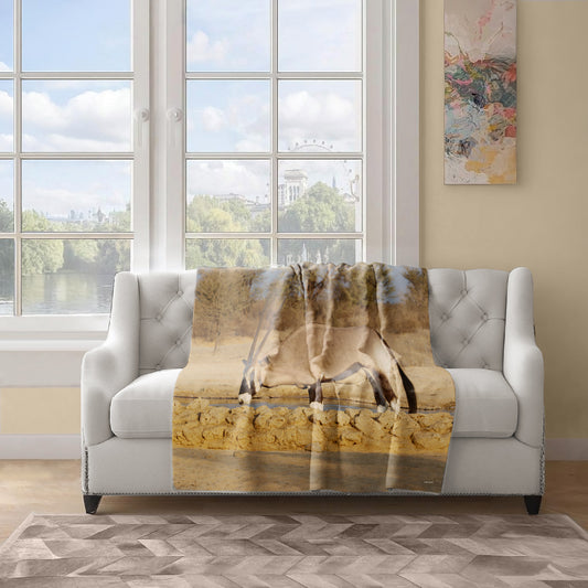 Oryx Bull Light Weight Fleece Blanket by Annette Heymans