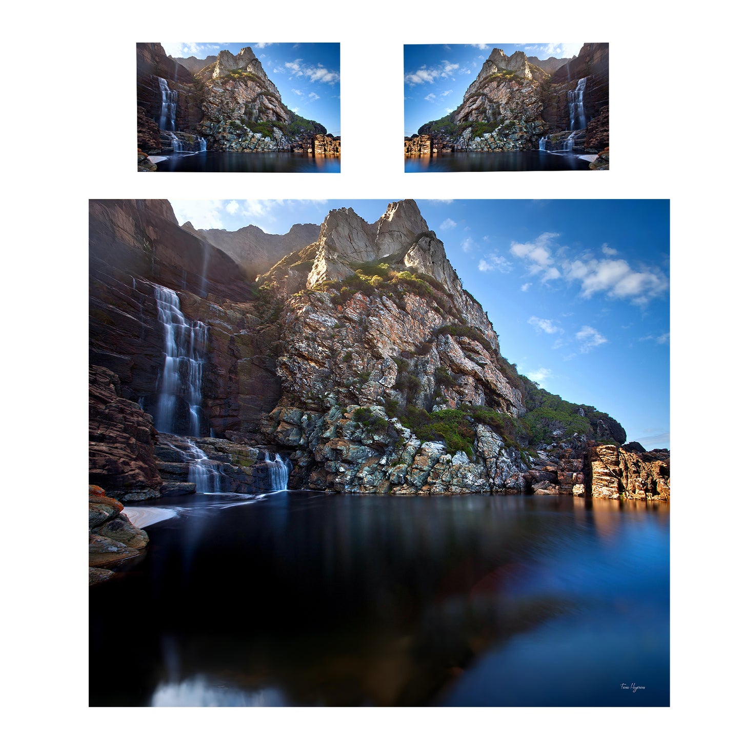 Otter Hike Waterfall Duvet Cover Set by Fanie Heymans