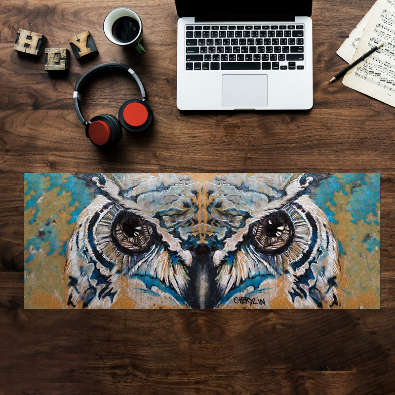Owl Large Desk Pad by Cherylin Louw