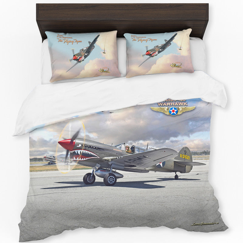P 40 Warhawk Duvet Cover Set by Larry Grossman