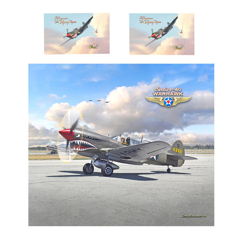 P 40 Warhawk Duvet Cover Set by Larry Grossman