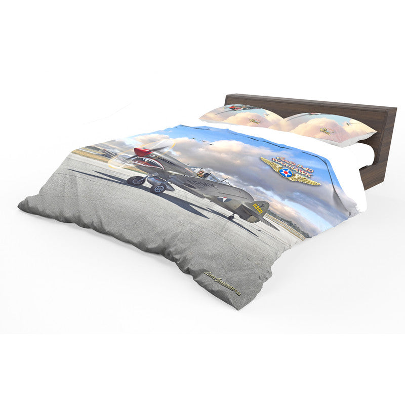 P 40 Warhawk Duvet Cover Set by Larry Grossman