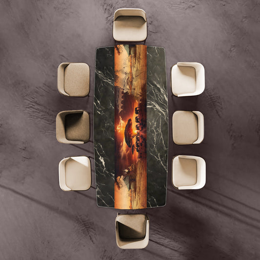Painted African Wildlands Table Runner