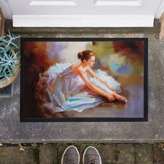 Painted Ballerina Door Mat
