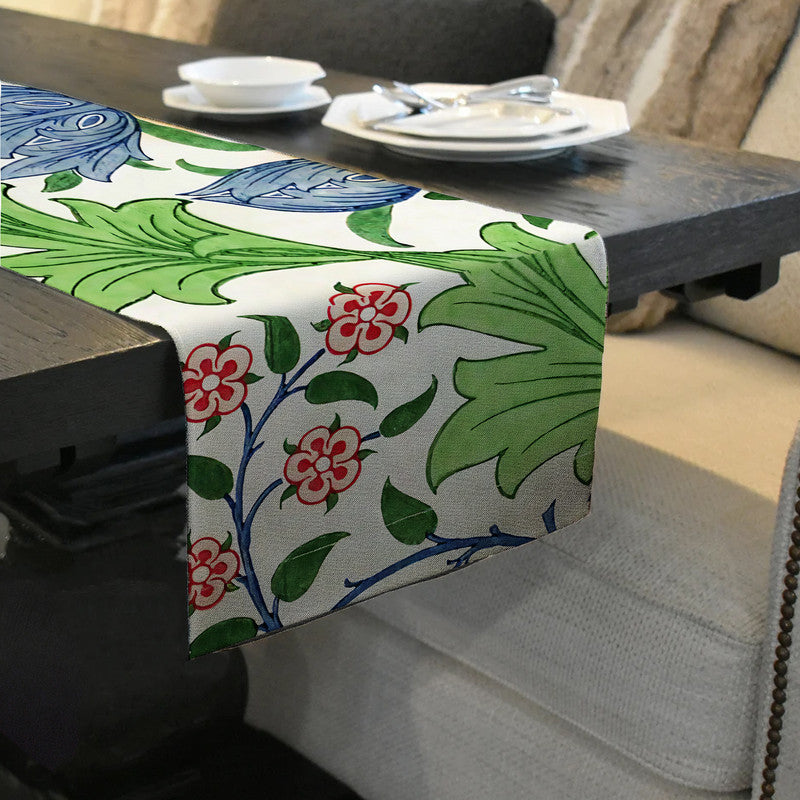 Painted Floral on Lime Stone 160cm Table Runner