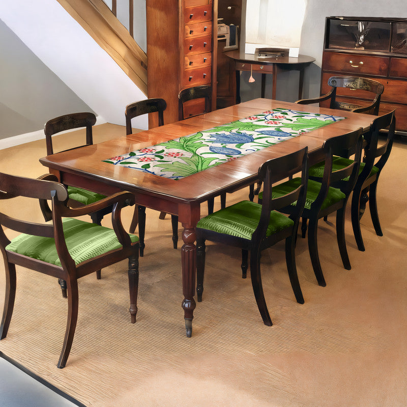 Painted Floral on Lime Stone 160cm Table Runner