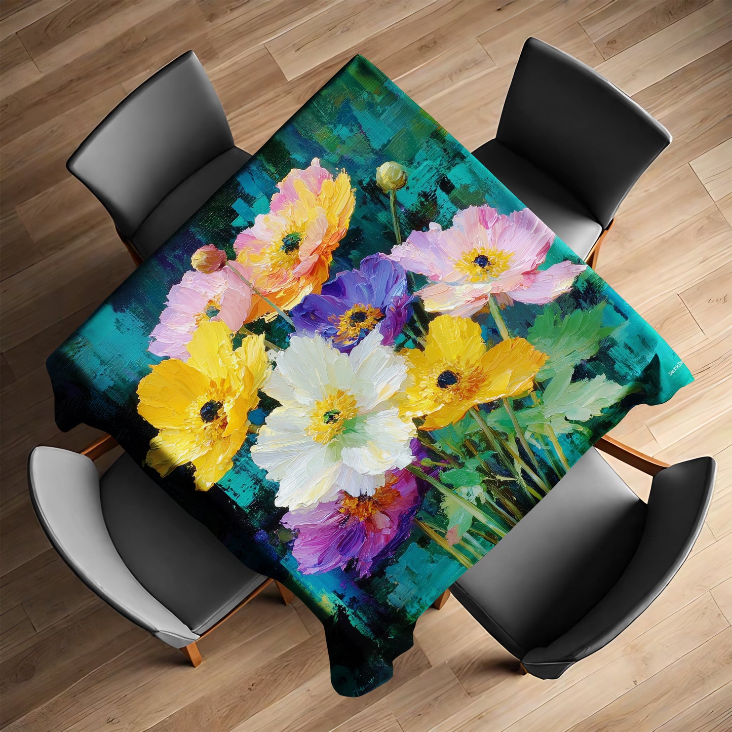 Painted Bloomscape Square Tablecloth by Wikus Schalkwyk