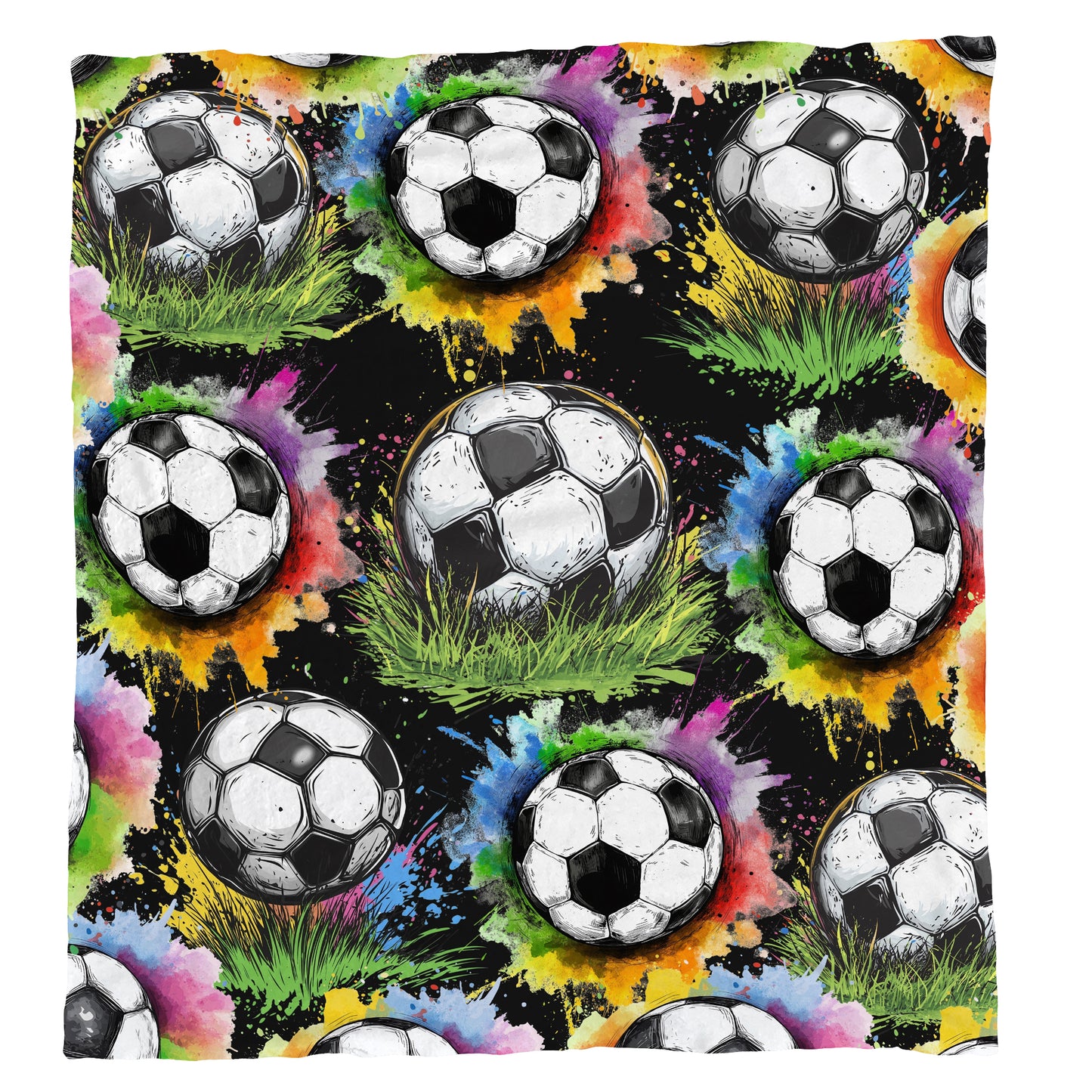 Painted Soccer Ball Light Weight Fleece Blanket by Mark van Vuuren