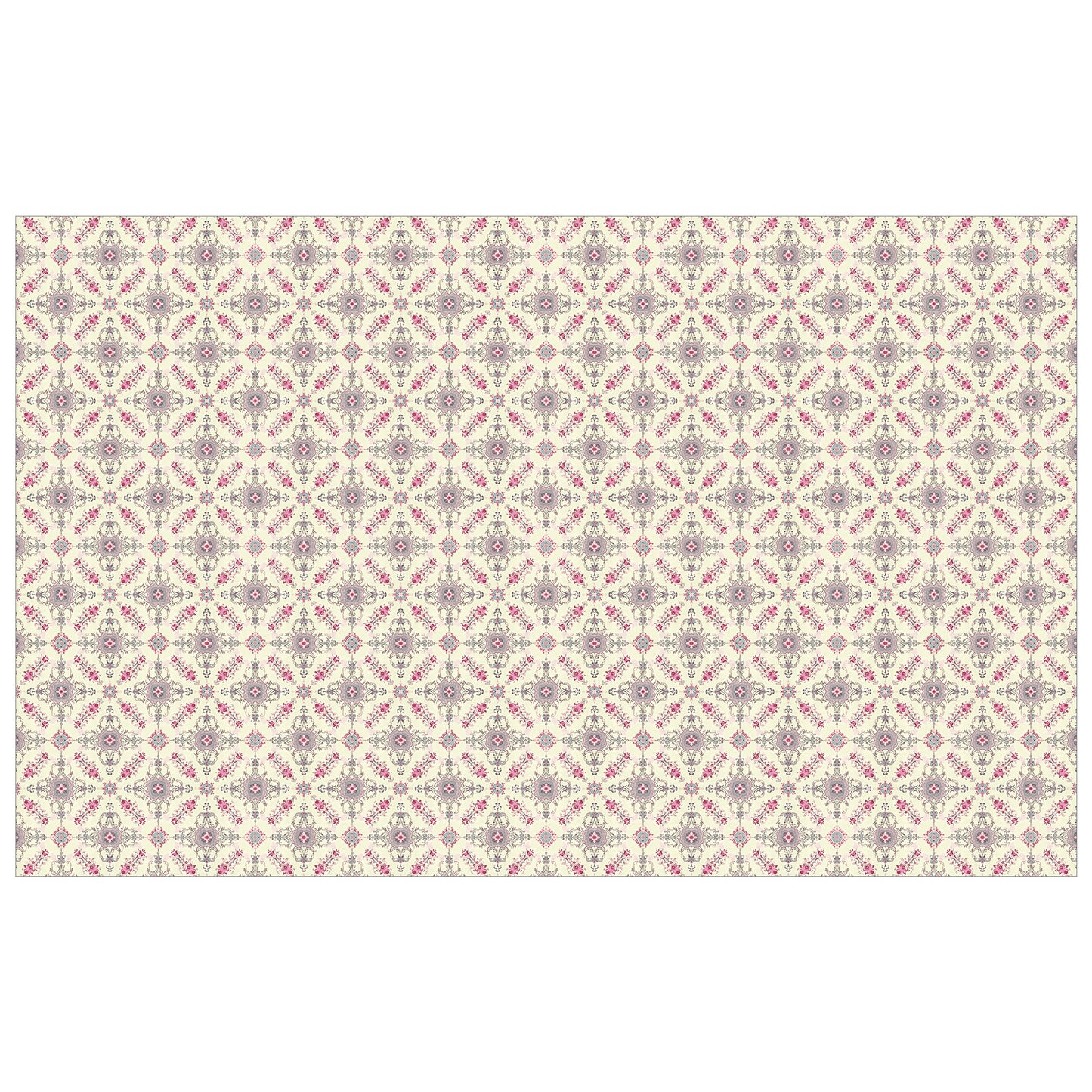 Painted Victorian Ivory & Ink Rectangle Tablecloth