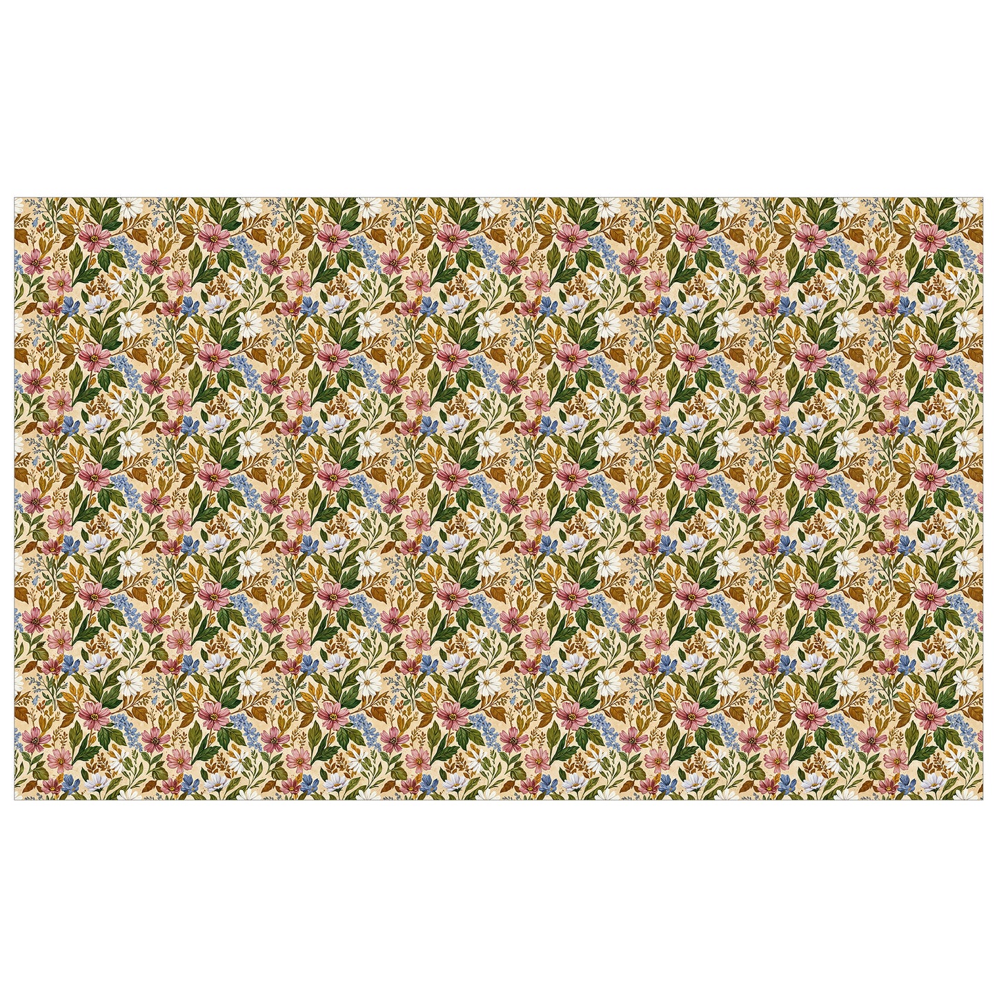 Painted Wild Flowers Rectangle Tablecloth