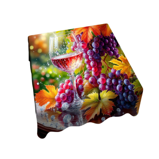 Painted Wine Harvest Square Tablecloth