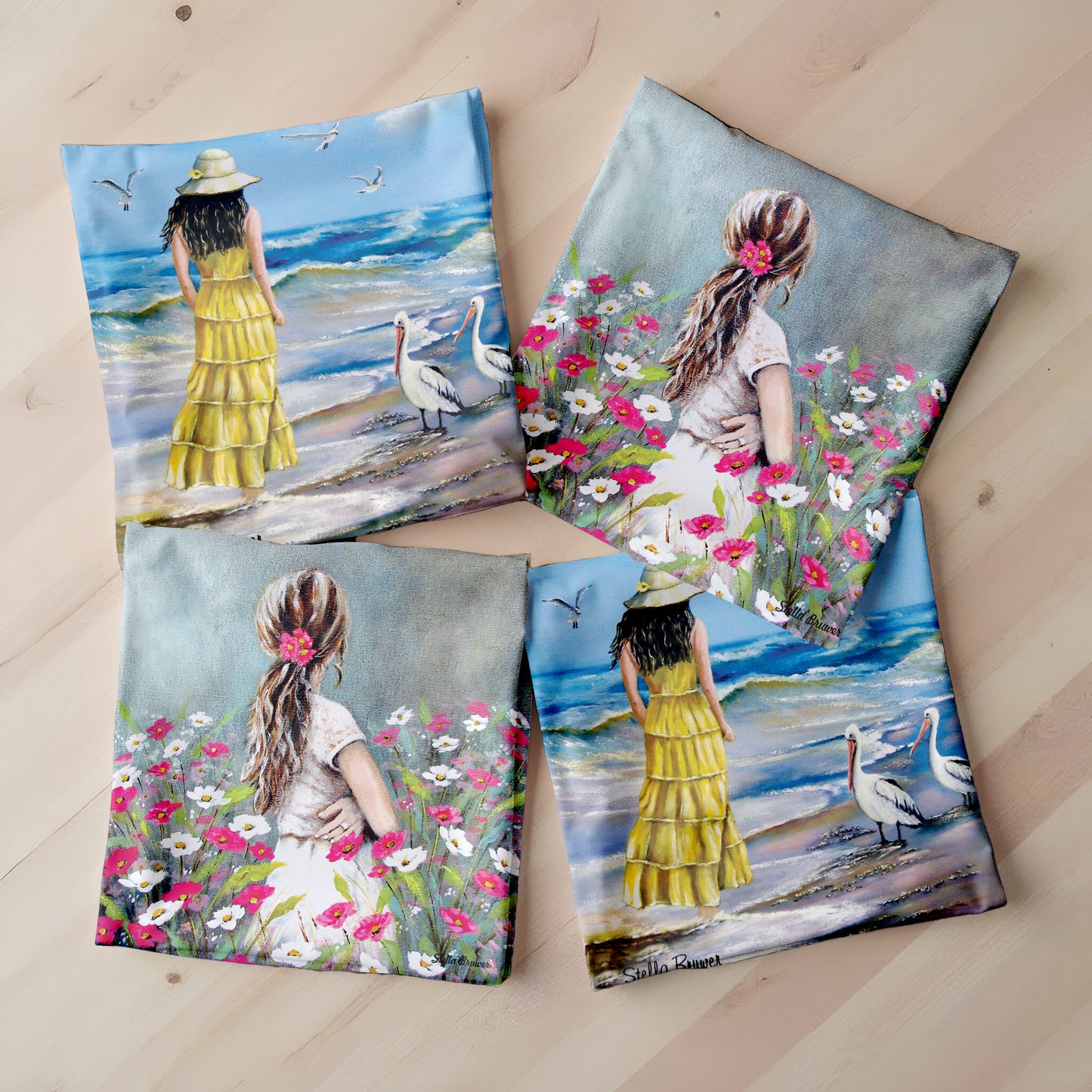 Painted Ladies Luxury Scatter Covers By Stella Bruwer (Set of 4)
