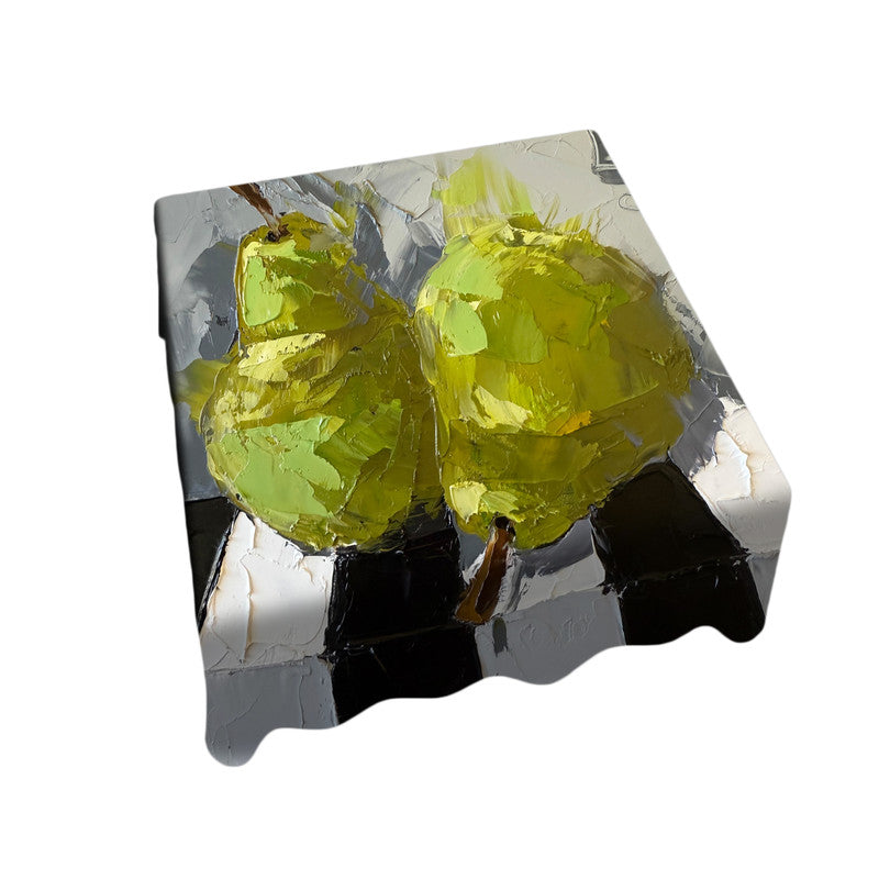 Pair Of Pears Square Tablecloth by Juanette Menderoi