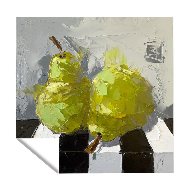 Pair Of Pears Square Tablecloth by Juanette Menderoi