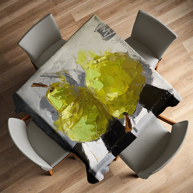Pair Of Pears Square Tablecloth by Juanette Menderoi