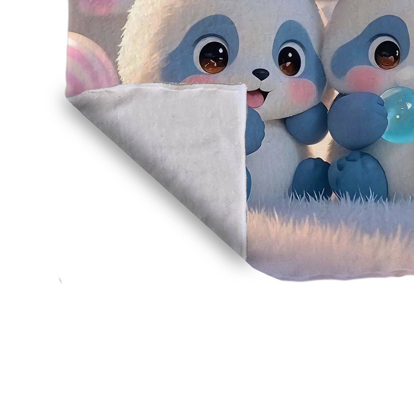 Panda Puff Minky Blanket