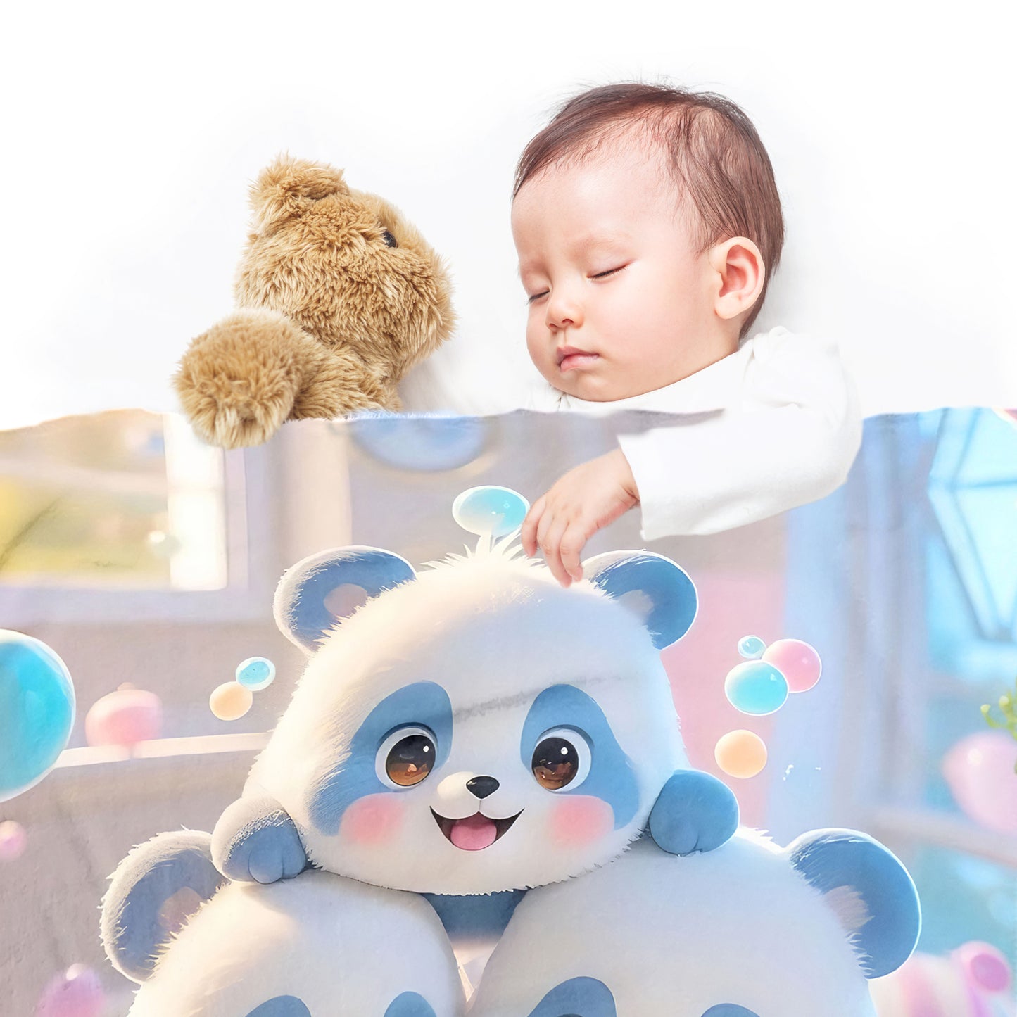Panda Puff Minky Blanket