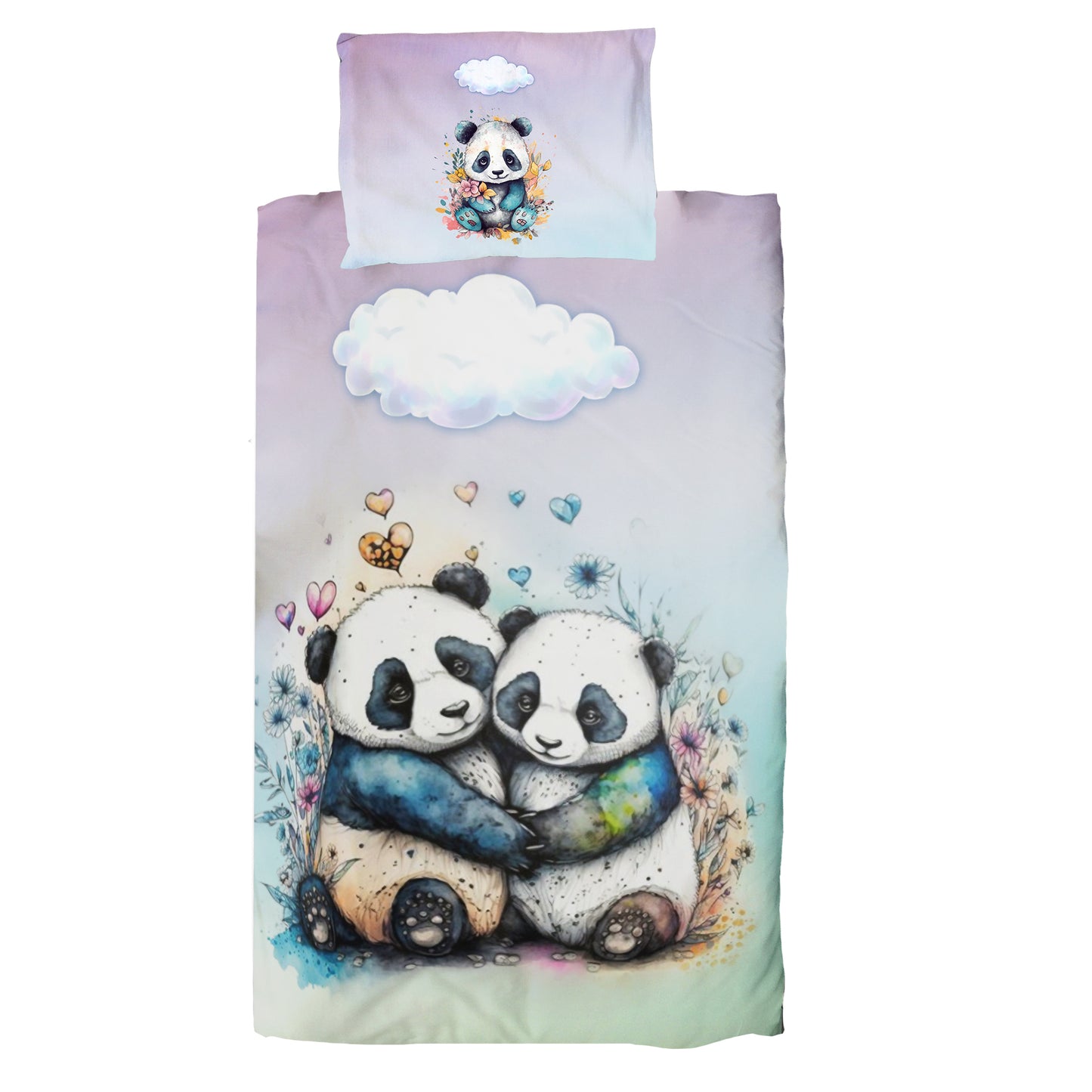 Pandas Pair Cot Duvet Set