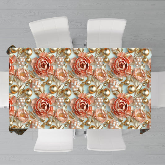 Pastel Lime And Gold Rectangle Tablecloth