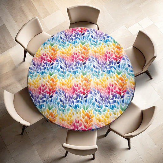 Pastel Rainbow Round Tablecloth