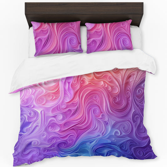 Pastel Colour Swirls Duvet Cover Set