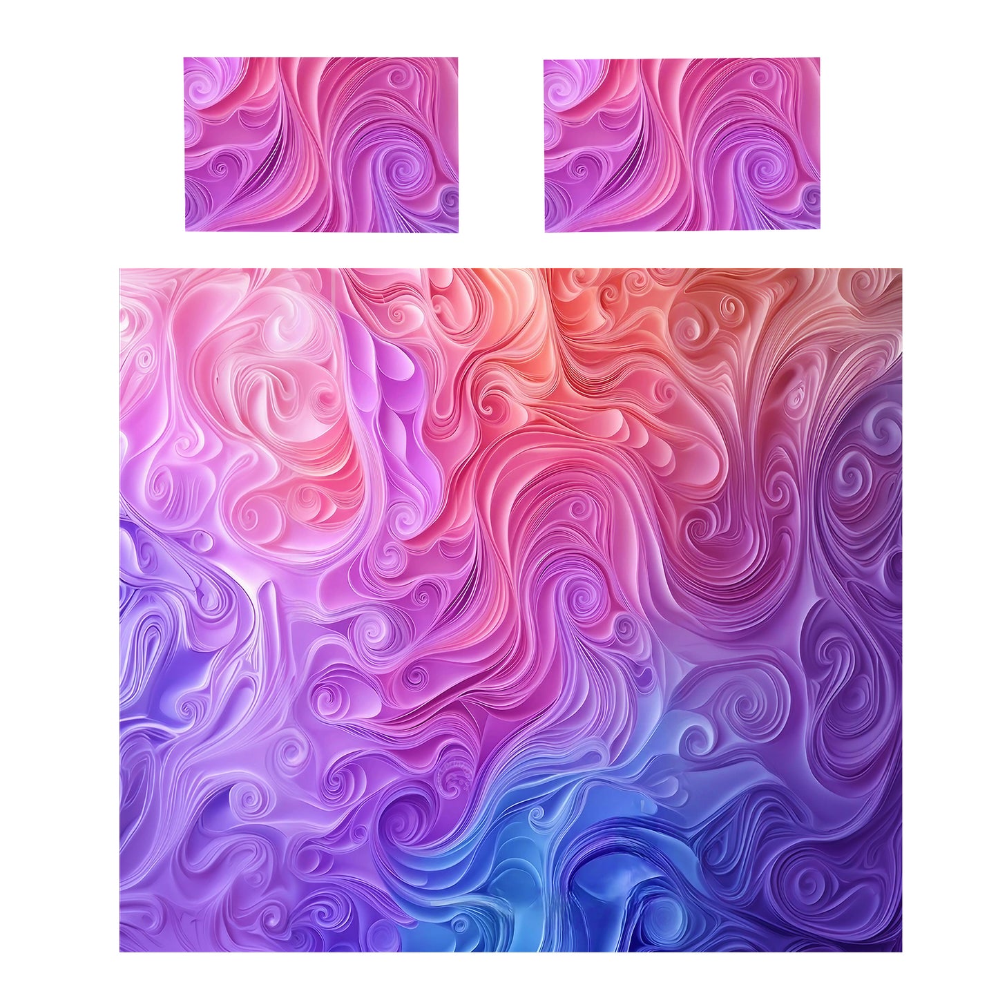 Pastel Colour Swirls Duvet Cover Set