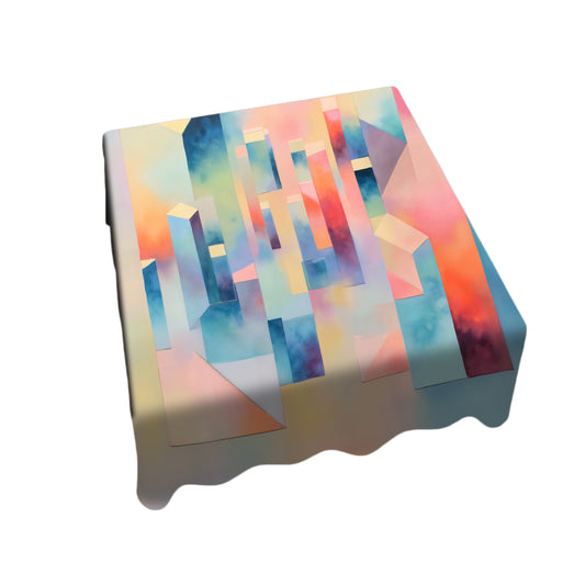 Pastel Cubes Square Tablecloth