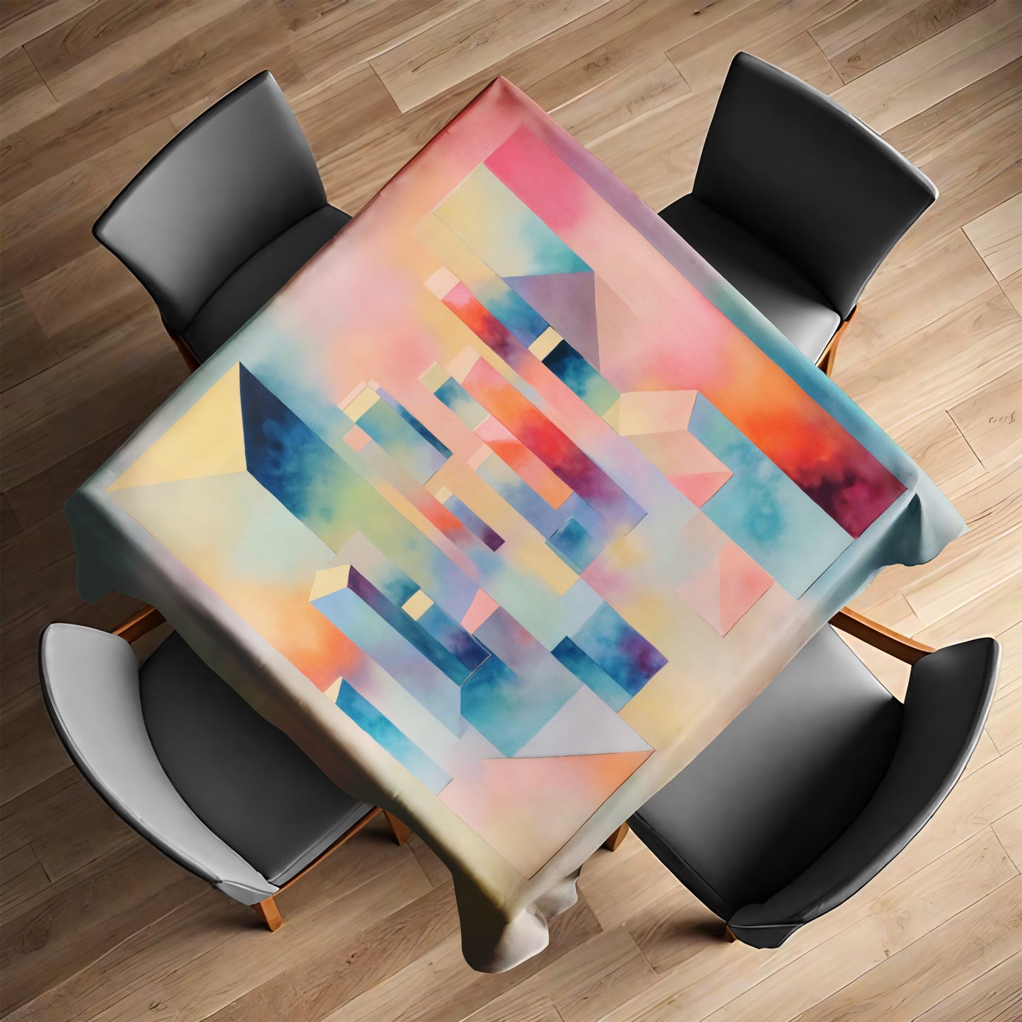 Pastel Cubes Square Tablecloth