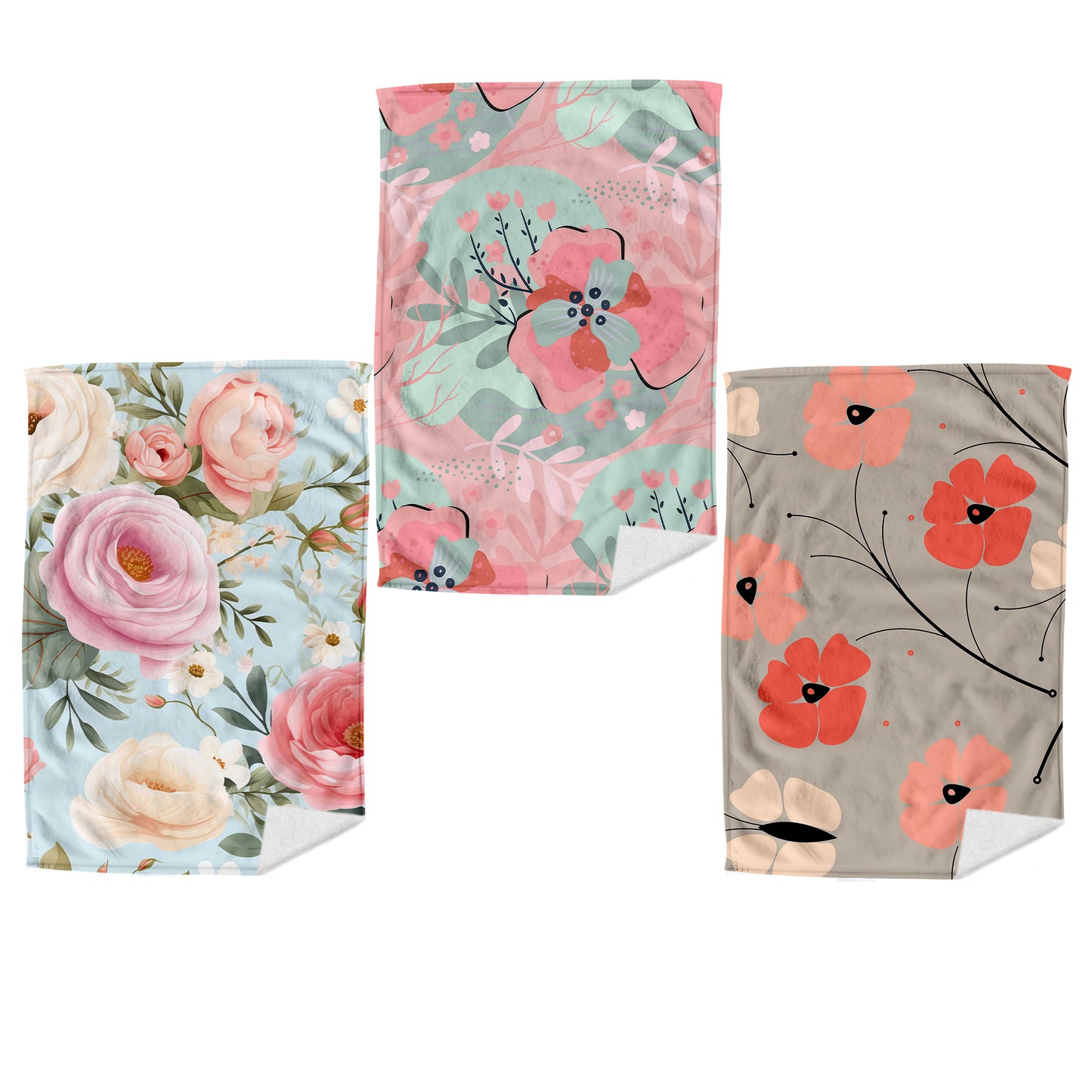 Pastel Floral Dish Cloth (Set of 3)