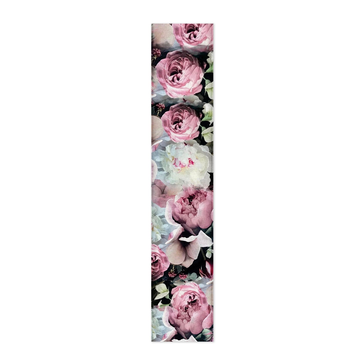 Pastel Floral on Black Table Runner