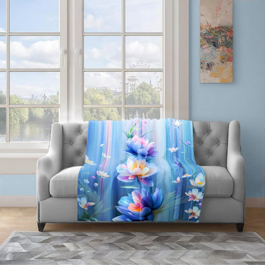 Pastel Petals Light Weight Fleece Blanket