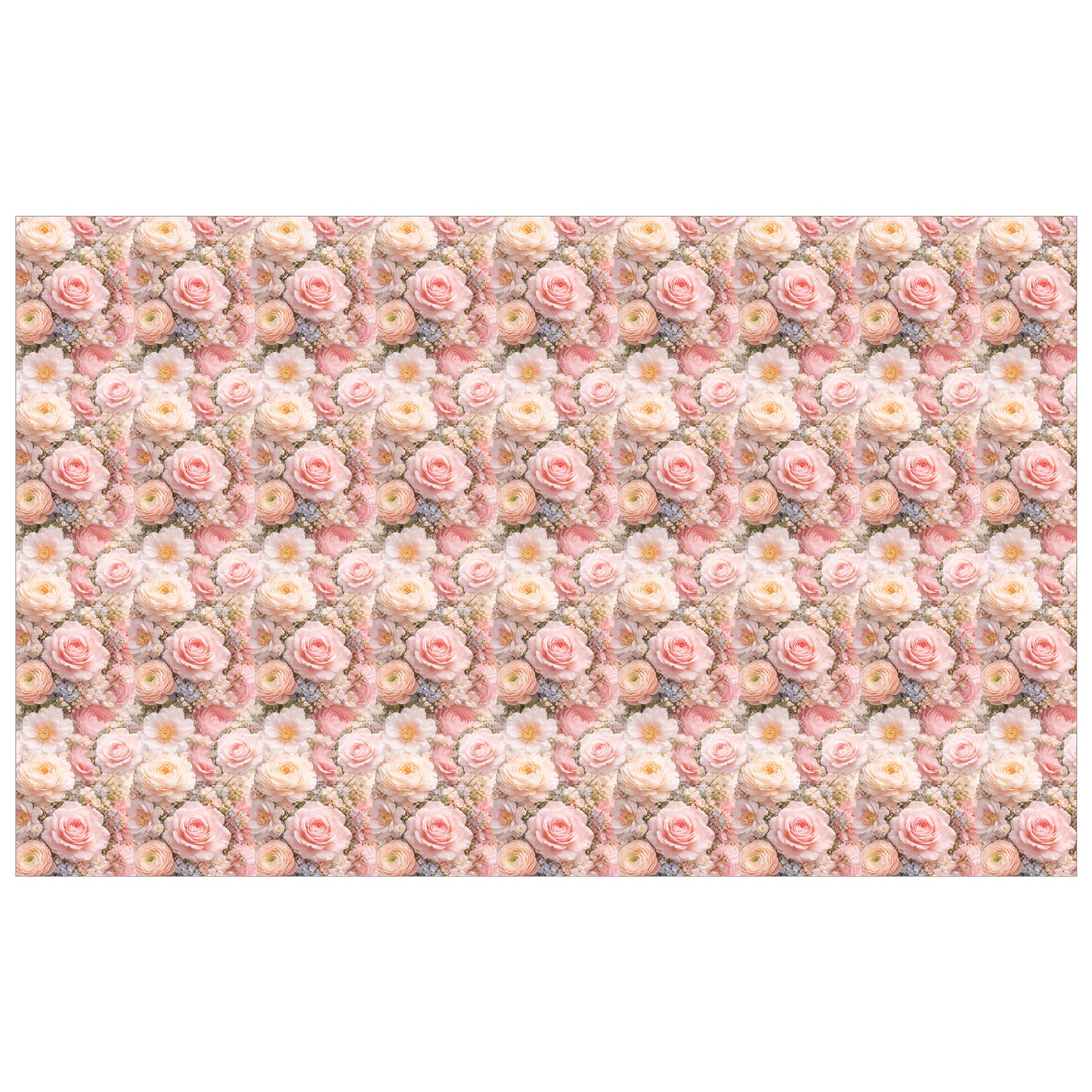 Pastel Pink Floral Rectangle Tablecloth