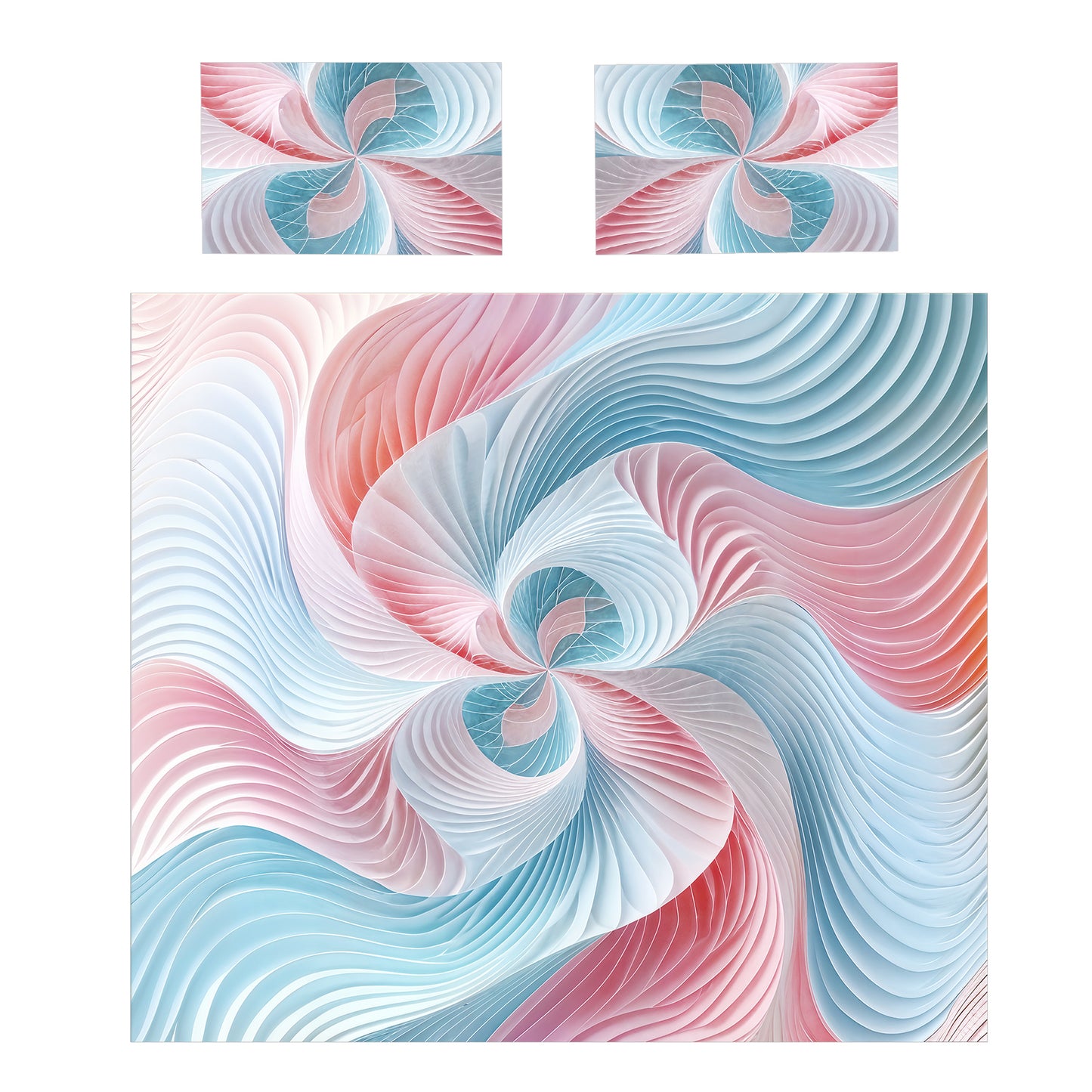 Pastel Pink and Blue Duvet Cover Set