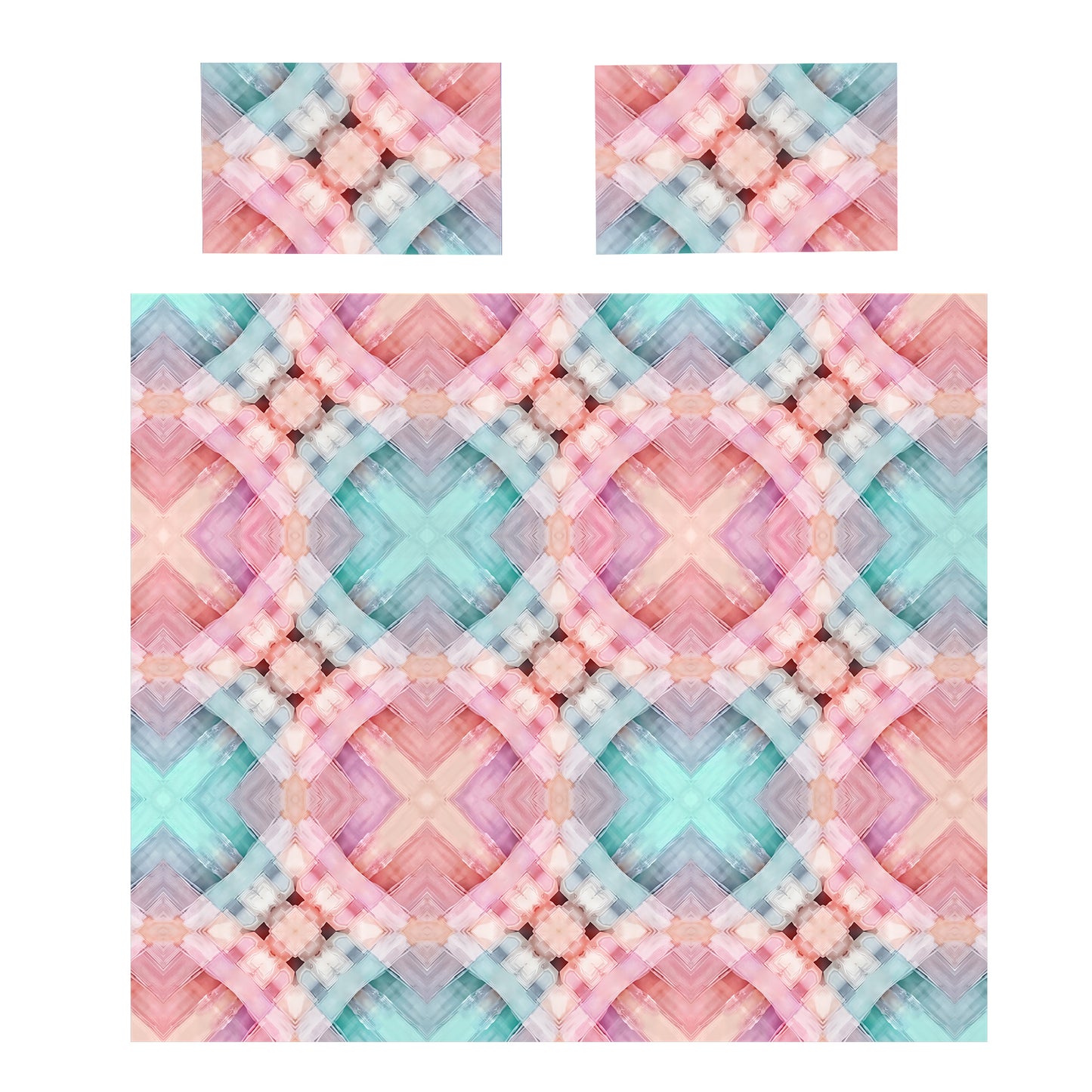 Pastel Plaid Checks Duvet Cover Set