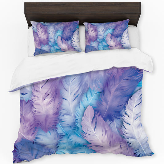 Pastel Feathers Duvet Cover Set