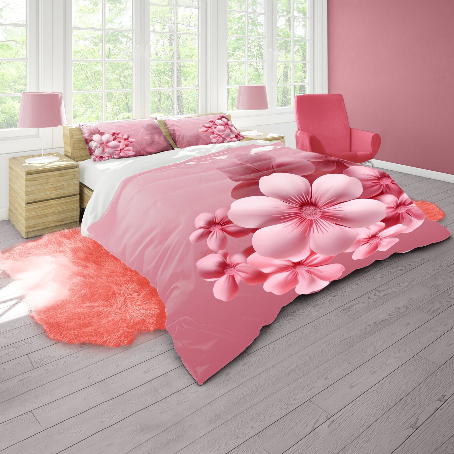 Pastel Flowers Duvet Cover Set