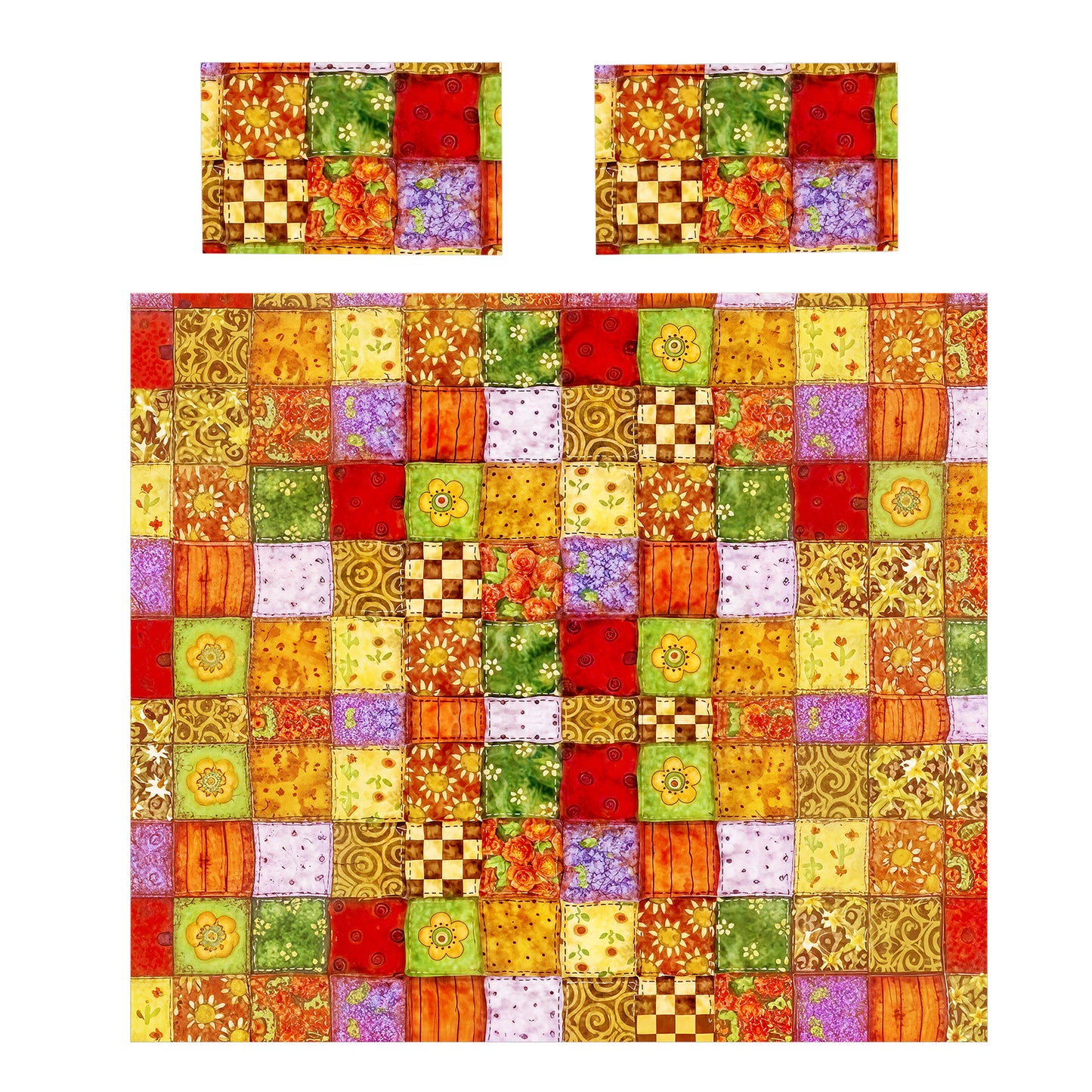 Patterned Squares Duvet Cover Set