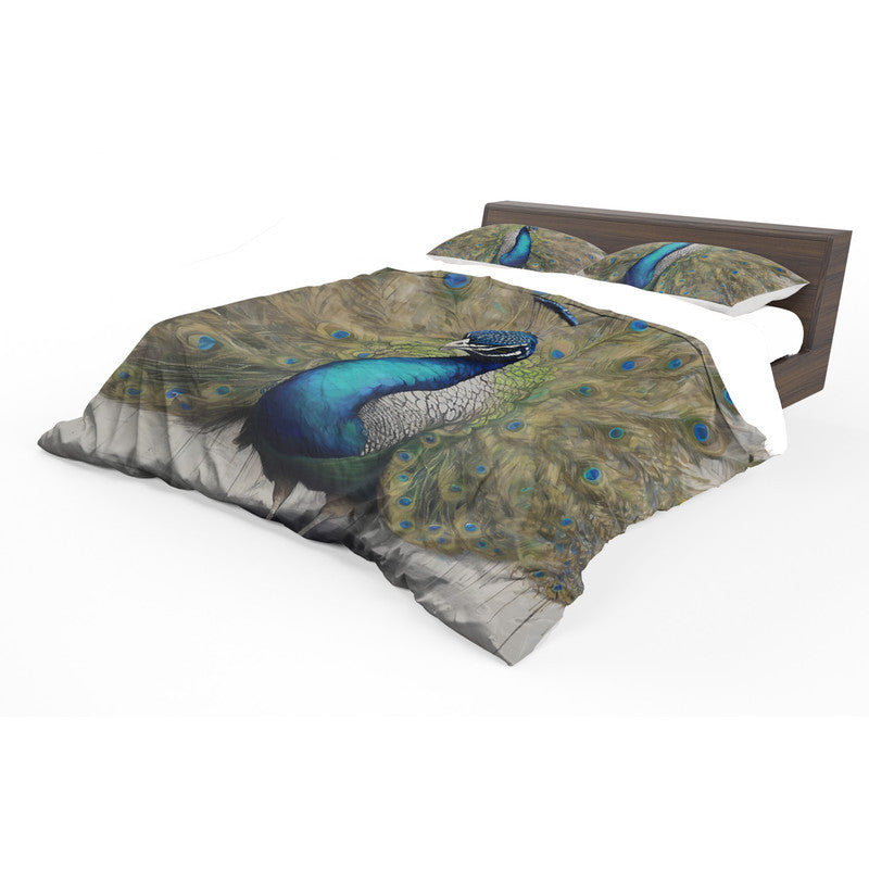 Pavo Cristatus Plumage Peacock By Nathan Pieterse Duvet Cover Set