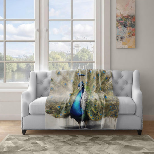 Pavo Cristatus Plumage Peacock Light Weight Fleece Blanket By Nathan Pieterse