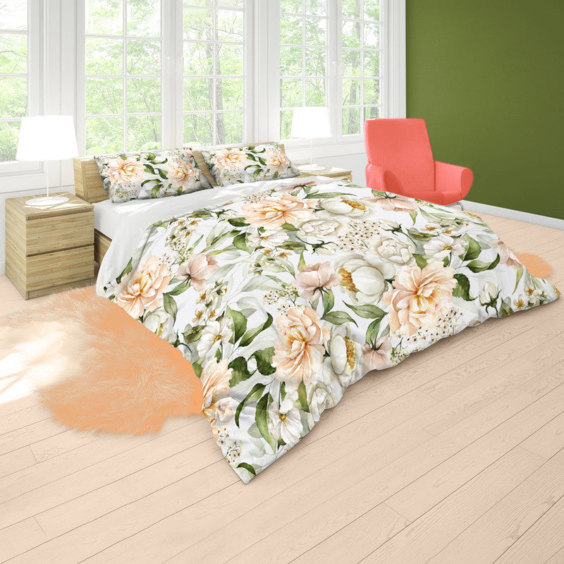 Peach Pearl Flower Tone Duvet Cover Set by Mark van Vuuren